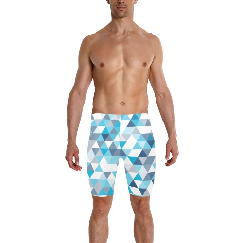 pattern of triangles Men's Knee Length Swimming Trunks (Model L58)