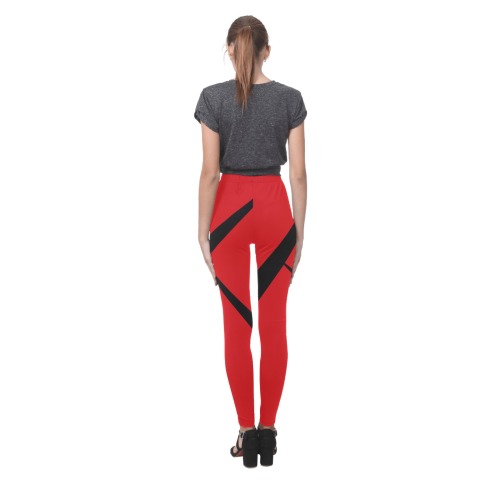 Sexy Red and Black Cassandra Women's Leggings (Model L01)