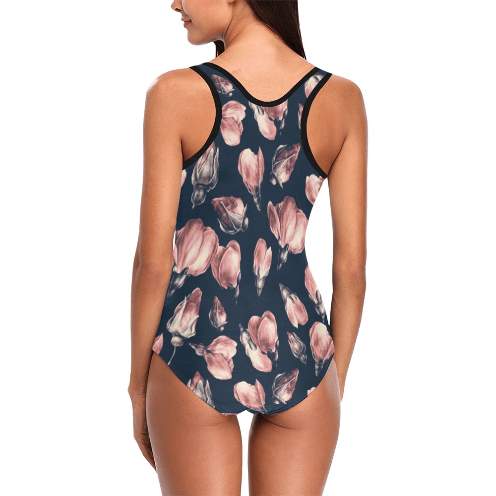 Tulips Vest One Piece Swimsuit (Model S04)