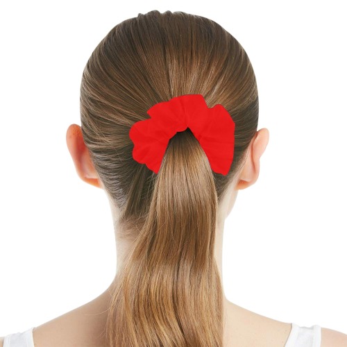 Merry Christmas Red Solid Color All Over Print Hair Scrunchie