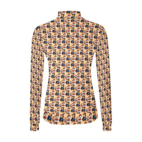 pattern (16) Women's All Over Print Mock Neck Sweatshirt (Model H43)