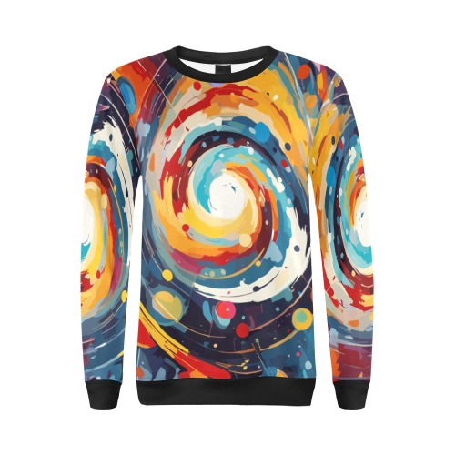 Birth of the new Universe colorful abstract art All Over Print Crewneck Sweatshirt for Women (Model H18)