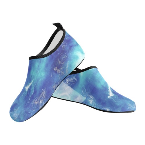 Encre Bleu Photo Men's Slip-On Water Shoes (Model 056)