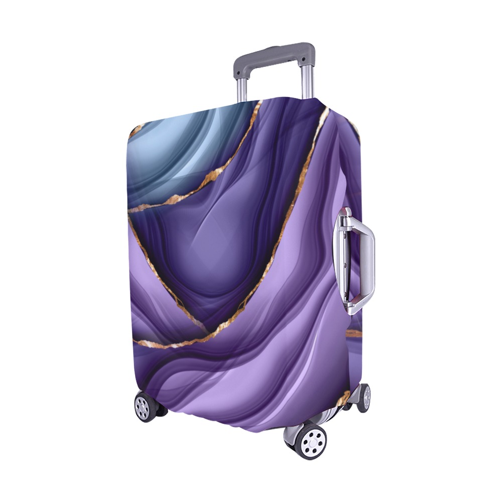 Medium Purple Waves Luggage Cover Luggage Cover/Medium 22"-25"