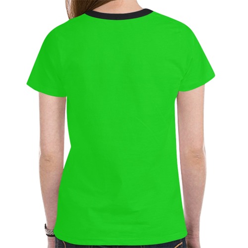 Merry Christmas Green Solid Color New All Over Print T-shirt for Women (Model T45)
