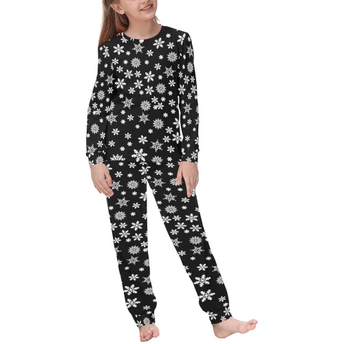 Christmas White Snowflakes on Black