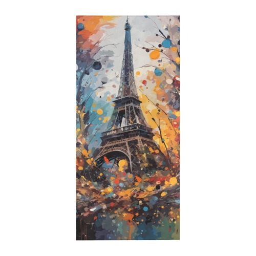 Paris Eiffel Tower And Floral Decor Colorful Art Beach Towel 32"x 71"