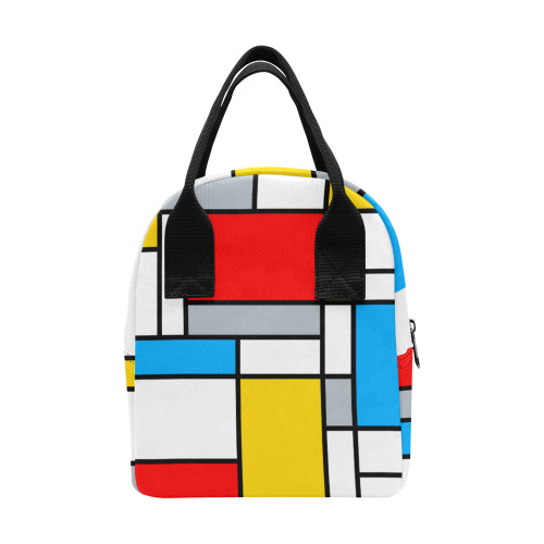 Mondrian Style Color Composition Geometric Retro Art Zipper Lunch Bag (Model 1689)