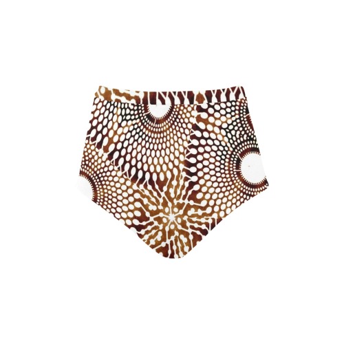 AFRICAN PRINT PATTERN 4 High-Waisted Bikini Bottom (Model S13)