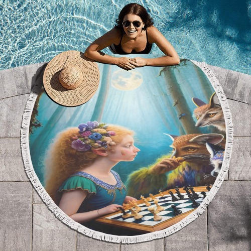 The Call of the Game 6_vectorized Circular Beach Shawl Towel 59"x 59"