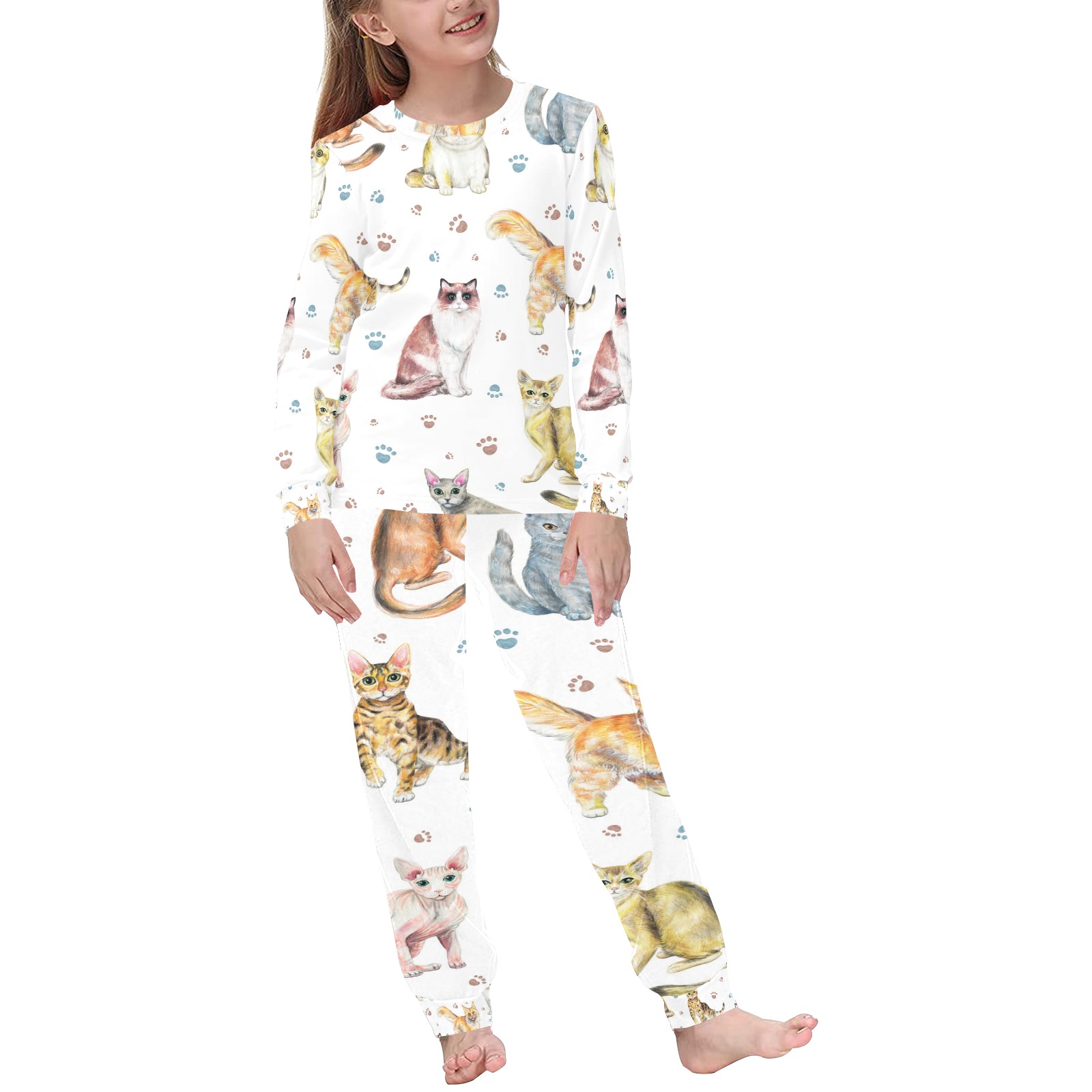 Cute Kitties All Over Kids' All Over Print Pajama Set