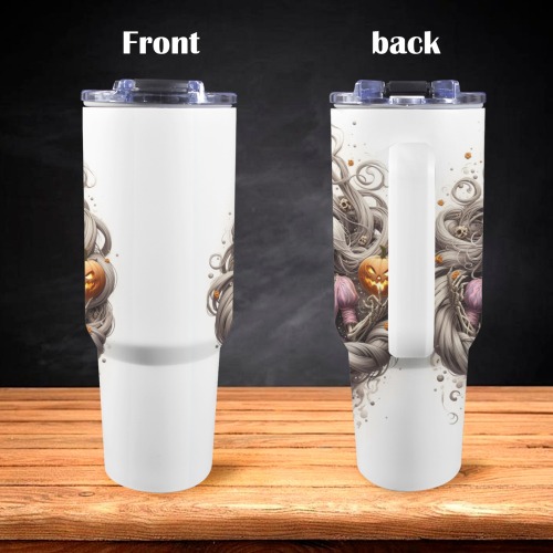 halloween_efChannel27 40oz Tumbler with White Handle