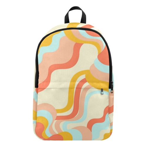 RR Peach Wave Stack Fabric Backpack for Adult (Model 1659)