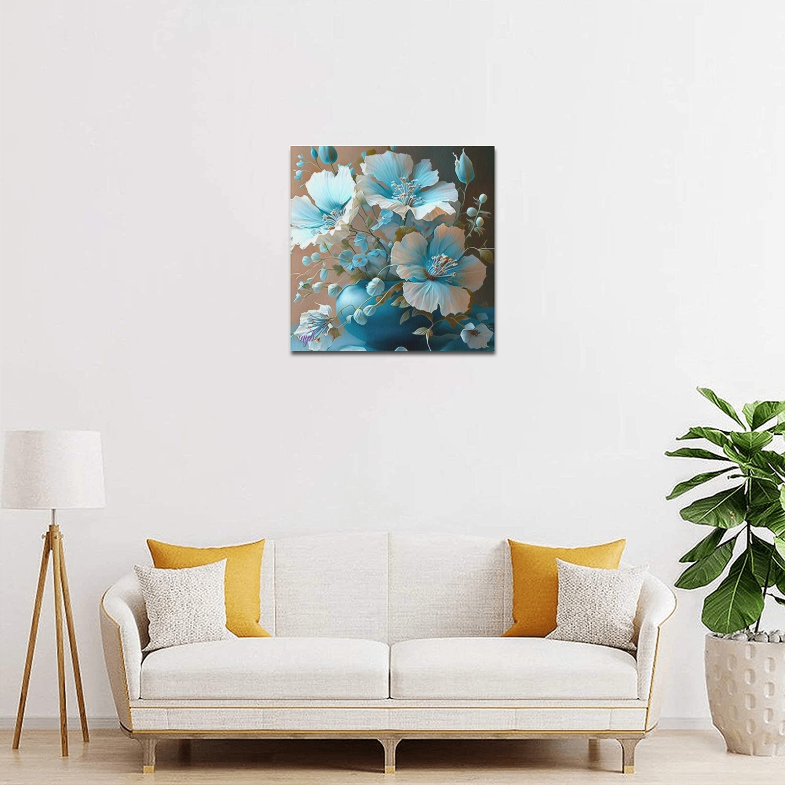 April Showers bring May Flowers Upgraded Canvas Print 16"x16"