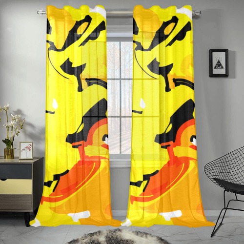 iamcrazy Gauze Curtain 28"x95" (Two-Piece)