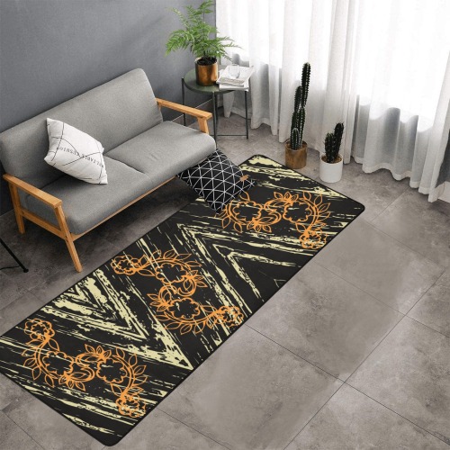abstract by chakibium Area Rug with Black Binding 9'6''x3'3''