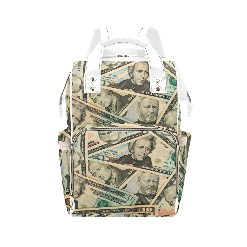 US PAPER CURRENCY Multi-Function Diaper Backpack/Diaper Bag (Model 1688)