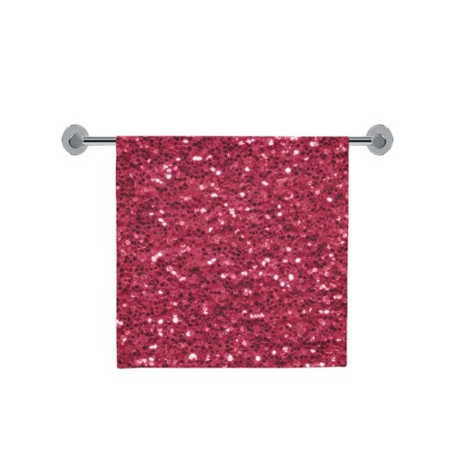 Magenta dark pink red faux sparkles glitter Bath Towel 30"x56"