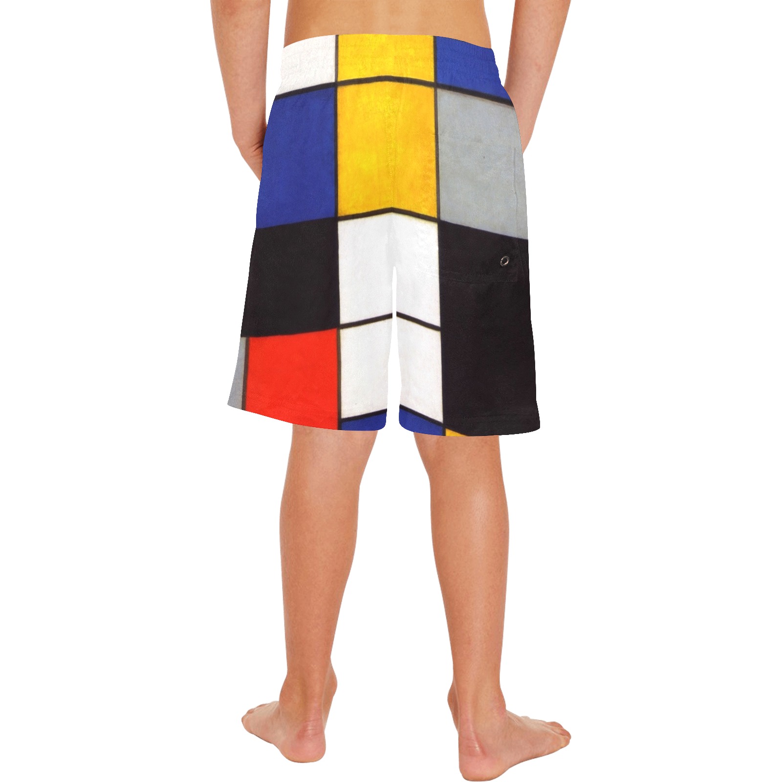 Composition A by Piet Mondrian Boys' Casual Beach Shorts (Model L52)