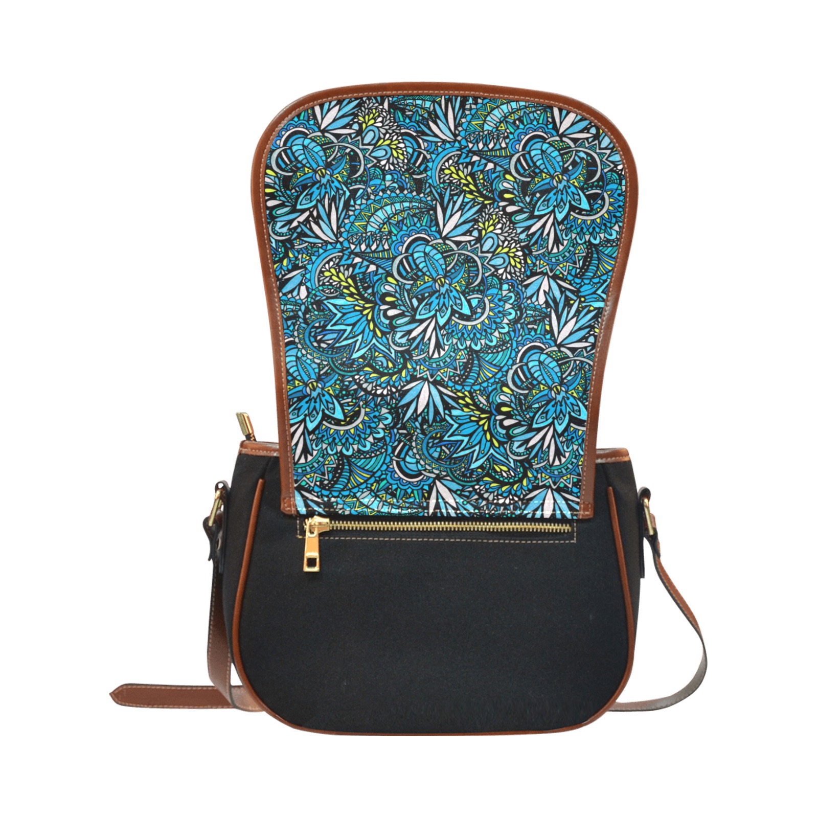Cerulean Swirls Saddle Bag/Small (Model 1649)(Flap Customization)