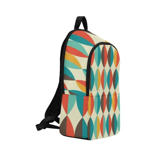 Colorful Vintage Mid Century Abstract Fabric Backpack for Adult (Model 1659)