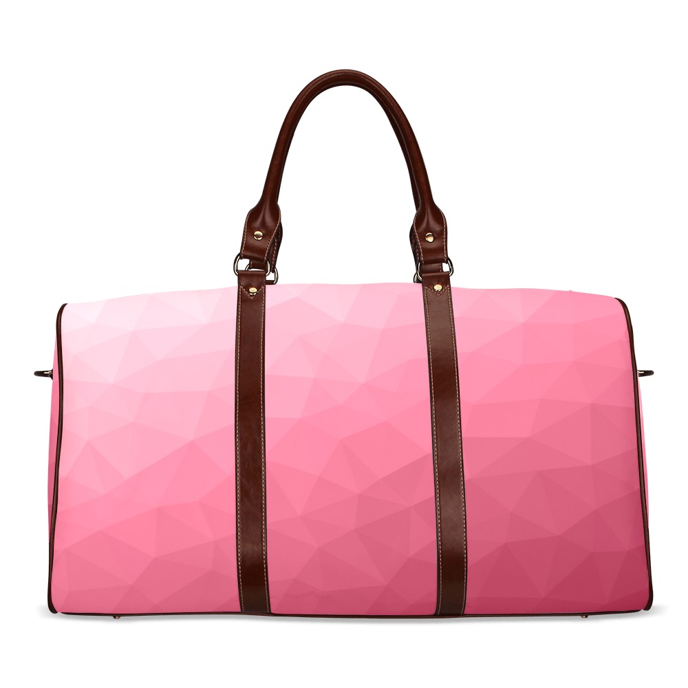 Magenta pink ombre gradient geometric mesh pattern Waterproof Travel Bag/Large (Model 1639)