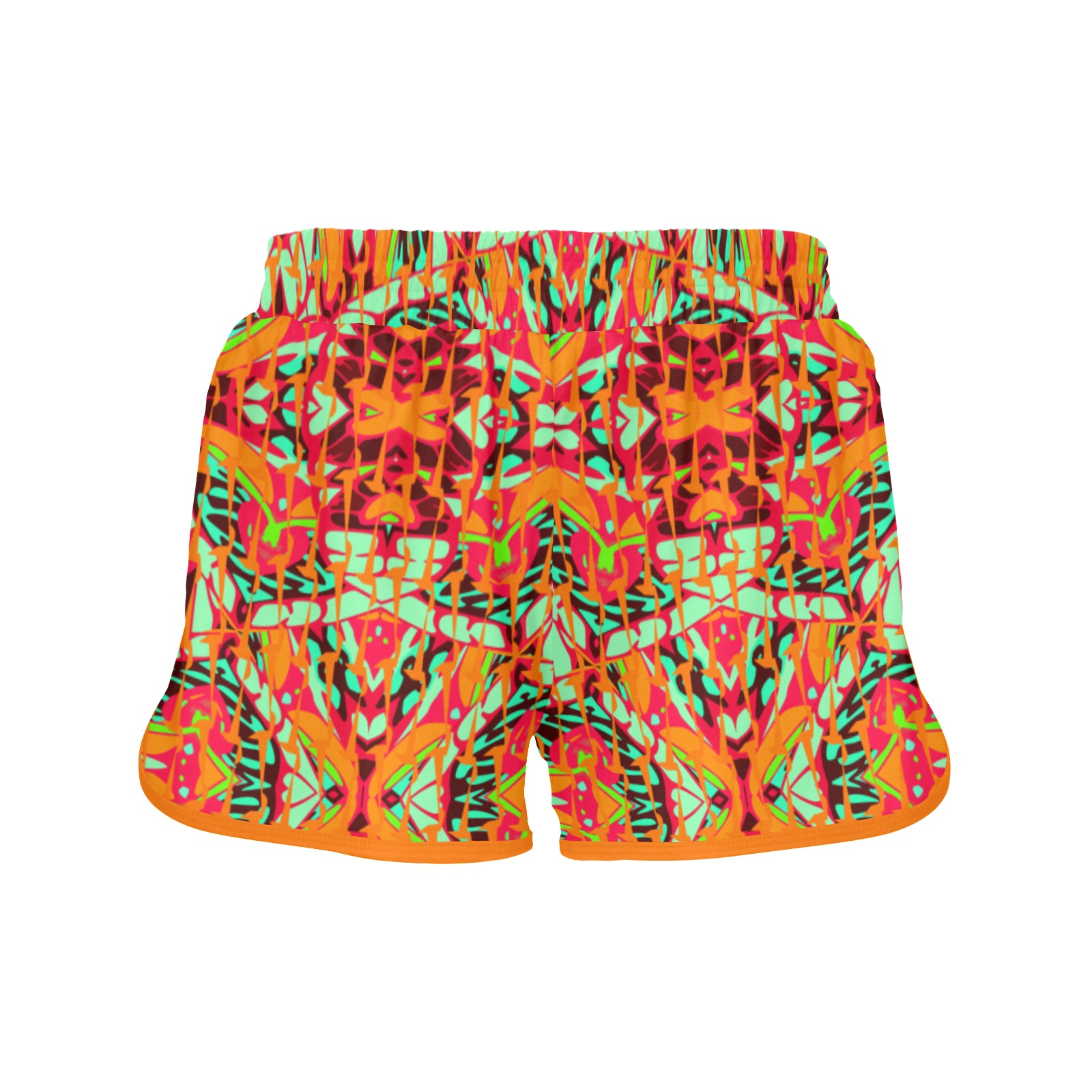 Psychedelic ornamental orange Women's Sports Shorts (Model L61)