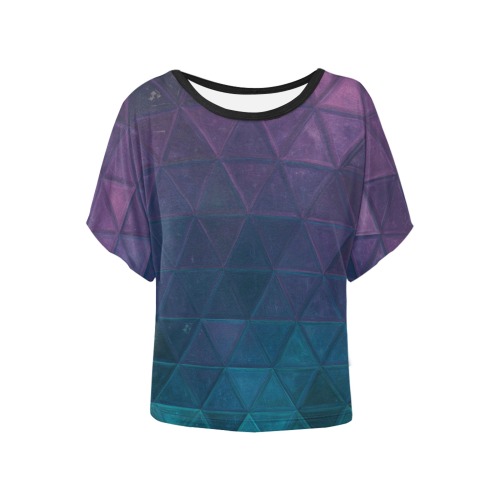 mosaic triangle 21 Women's Batwing-Sleeved Blouse T shirt (Model T44)