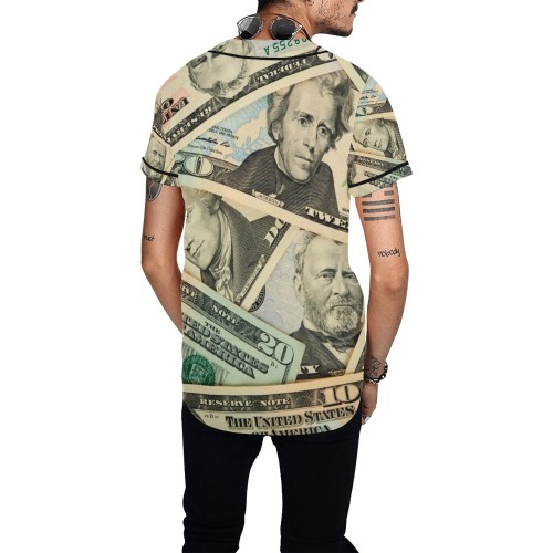 US PAPER CURRENCY All Over Print Baseball Jersey for Men (Model T50)