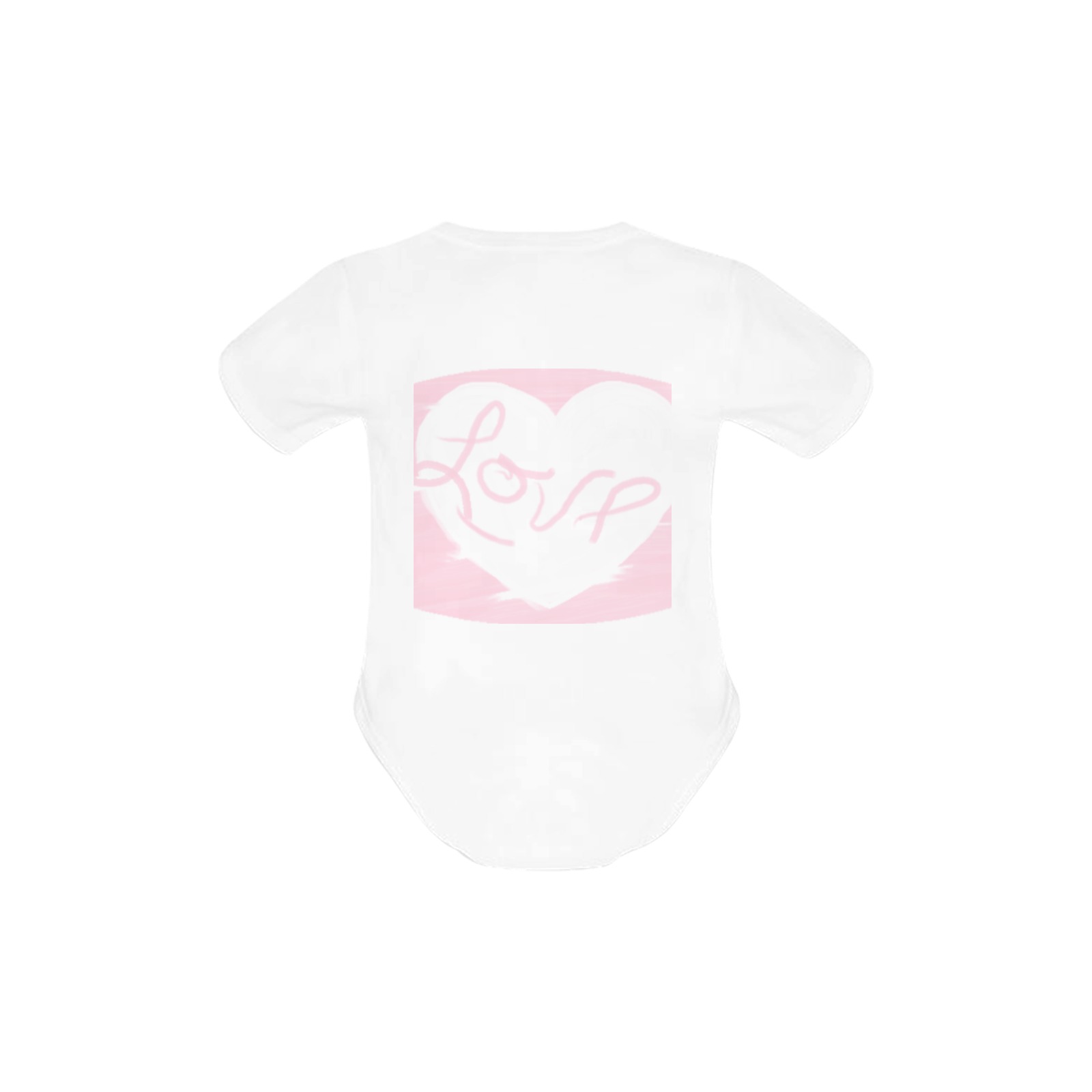 painted love transparent Baby Powder Organic Short Sleeve One Piece (Model T28)