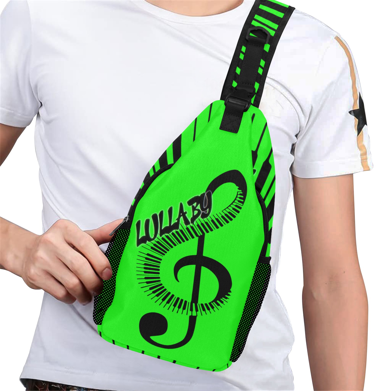 Lullaby Men Tote Lime Green Men's Casual Chest Bag (Model 1729)