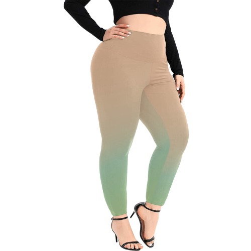 org grn Women's Extra Plus Size High Waist Leggings (Model L45)