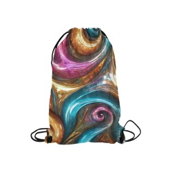 Abstract pattern of colorful swirls Small Drawstring Bag Model 1604 (Twin Sides) 11"(W) * 17.7"(H)