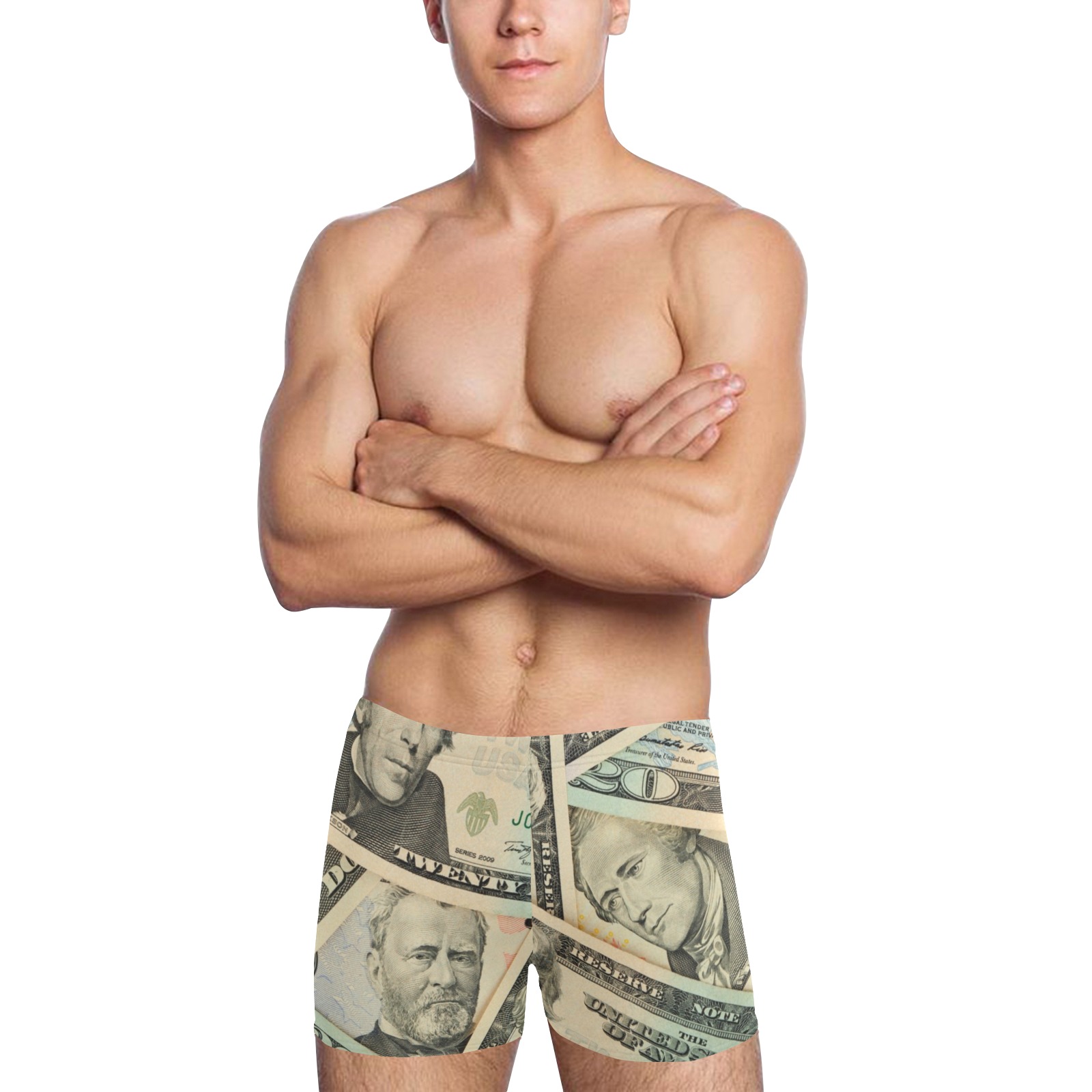 US PAPER CURRENCY Men's Swimming Trunks (Model L60)