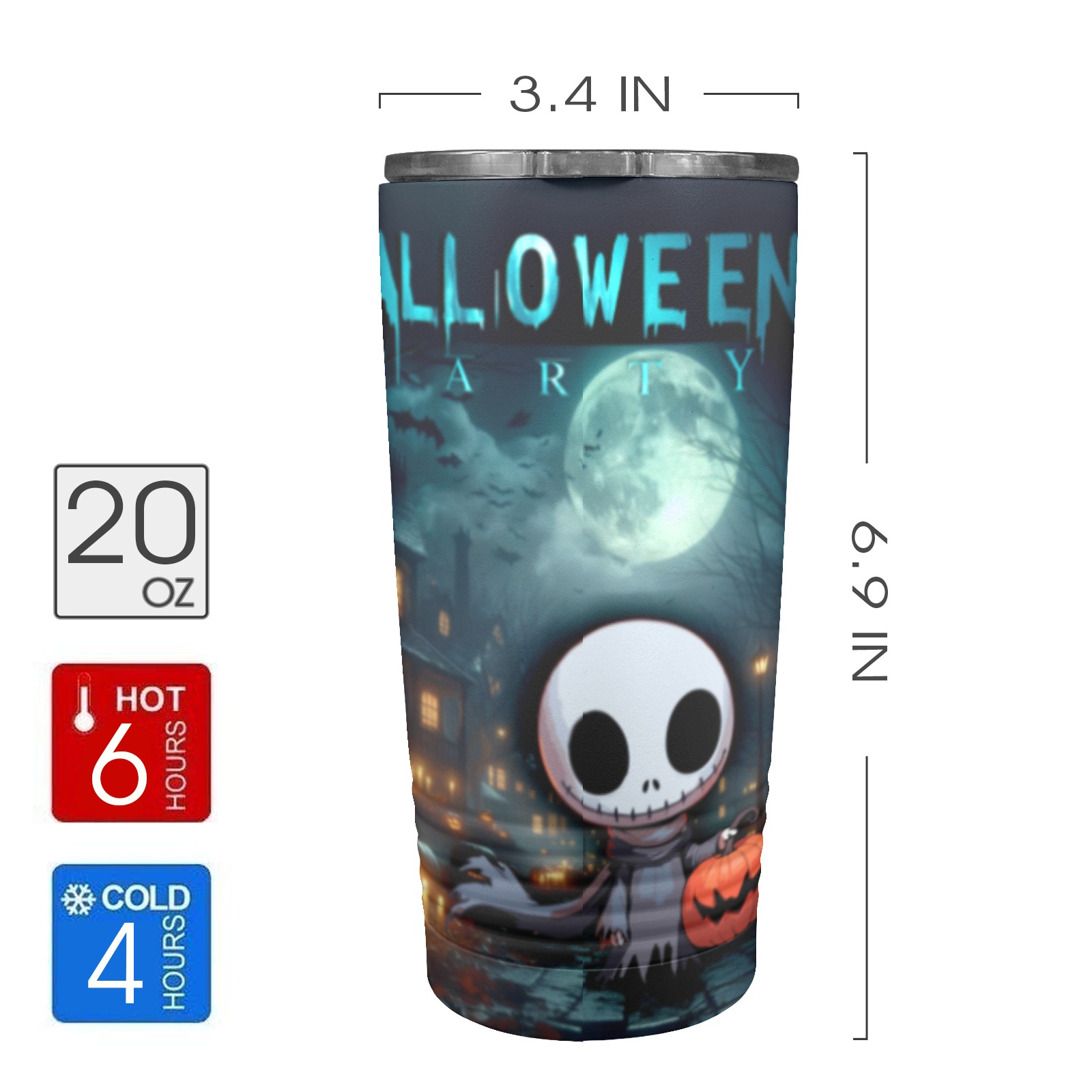 Happy Hello Ween 20oz Insulated Stainless Steel Mobile Tumbler