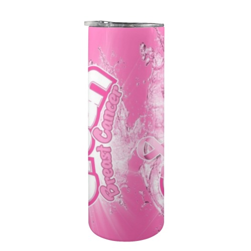 Pink Breast Cancer Cup 20oz Tall Skinny Tumbler with Lid and Straw