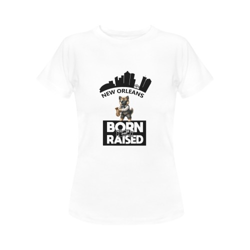 Jazz German Shepherd New Orleans Born And Raised Women's T-Shirt in USA Size (Front Printing Only)