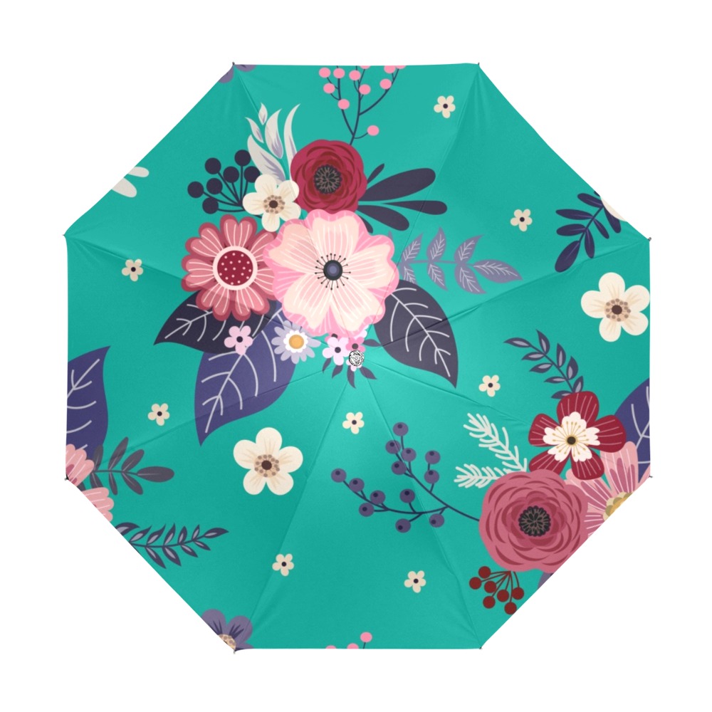 Gorgeous Teal and Pink Umbrella Anti-UV Foldable Umbrella (U08)