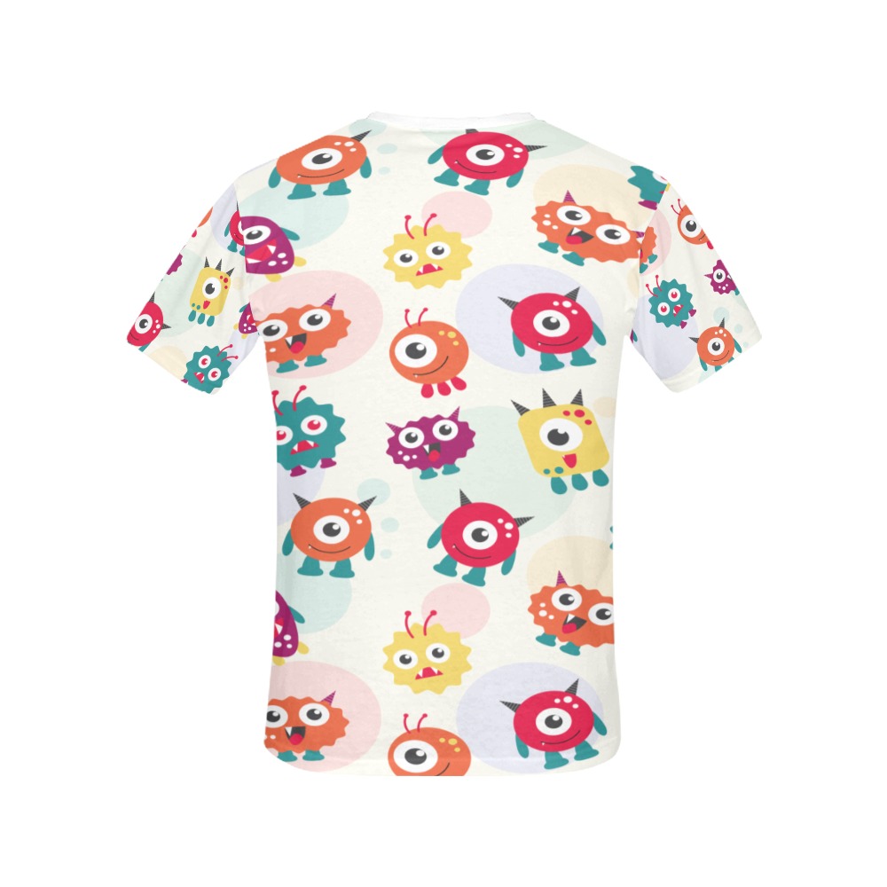 Colorful cute monsters pattern All Over Print T-Shirt for Women (USA Size) (Model T40)