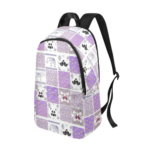 Purple Paisley Birds and Animals Patchwork Design Fabric Backpack for Adult (Model 1659)