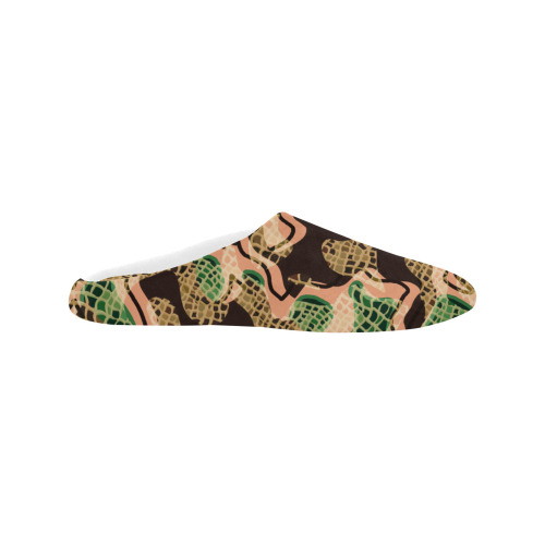 Modern Fashion Military Anaconda Camouflage Women's Non-Slip Cotton Slippers (Model 0602)