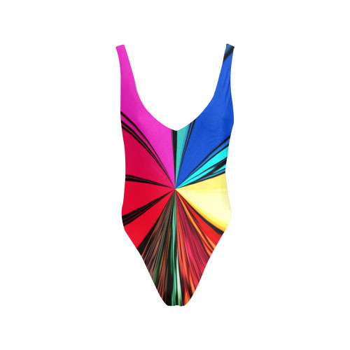 Colorful Rainbow Vortex 608 Sexy Low Back One-Piece Swimsuit (Model S09)