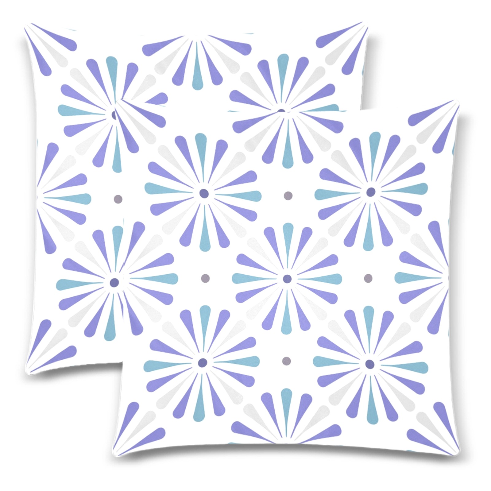 Light Blue Abstract Pillow Custom Zippered Pillow Cases 18"x 18" (Twin Sides) (Set of 2)
