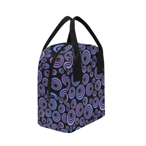 Retro Psychedelic Pretty Purple Pattern Zipper Lunch Bag (Model 1689)