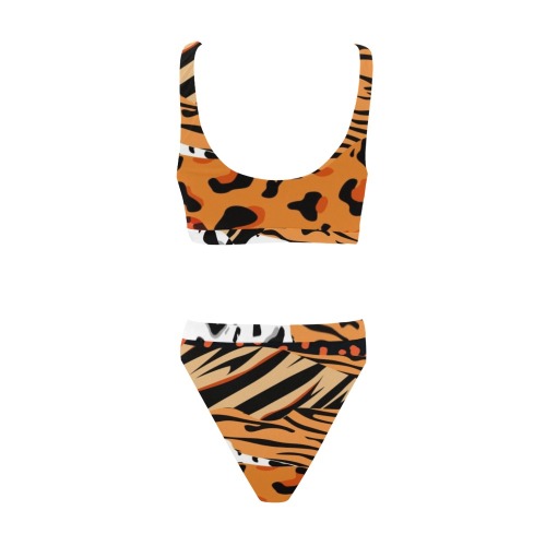 Tiger Swimsuit Sport Top & High-Waisted Bikini Swimsuit (Model S07)