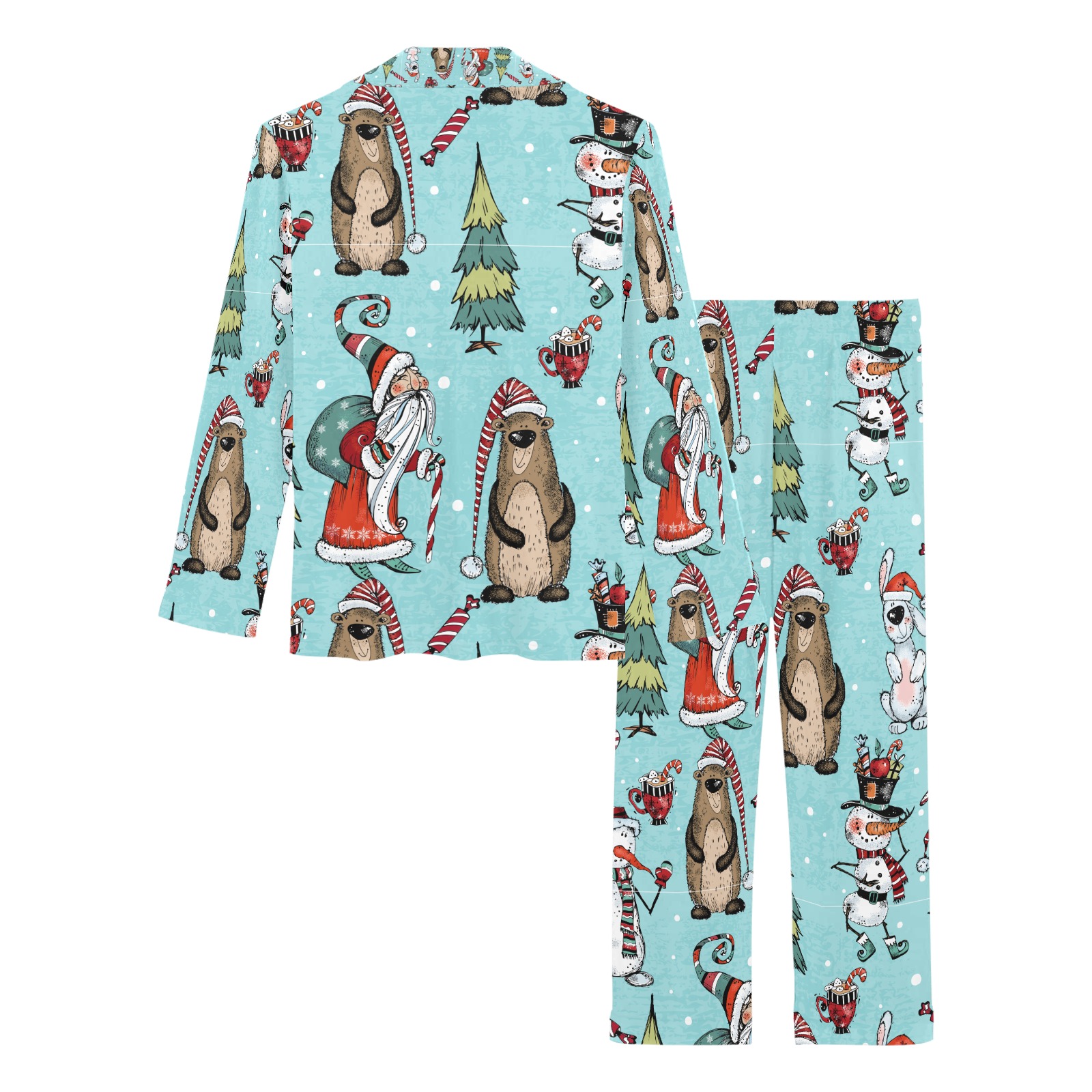 Santa and Friends Women's Long Pajama Set