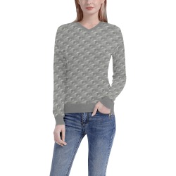 Gray Water Splashes Women's All Over Print V-Neck Sweater (Model H48)
