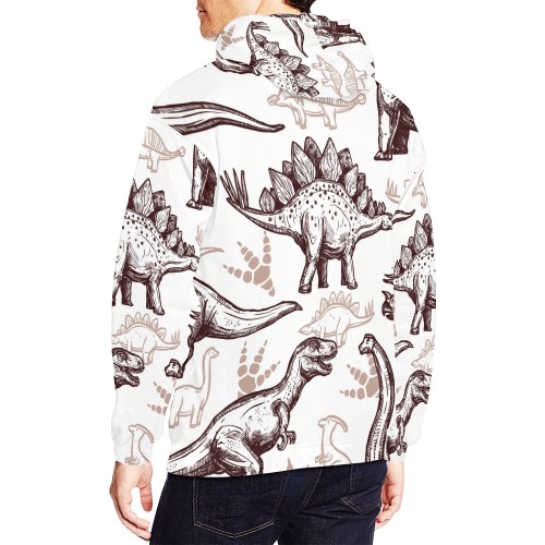 Dinosaur Pattern All Over Print Hoodie for Men (USA Size) (Model H13)
