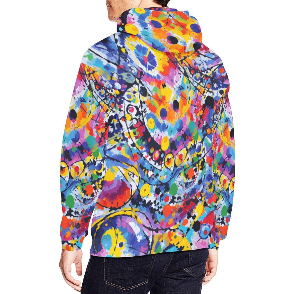 Abstract art on a theme of a tie-dye pattern. All Over Print Hoodie for Men (USA Size) (Model H13)