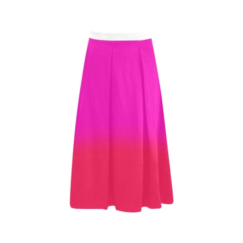 Ombre Pinks Mnemosyne Women's Crepe Skirt (Model D16)